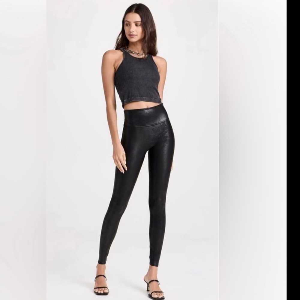 SPANX Coated / Faux Leather Leggings Black Women’s Size S